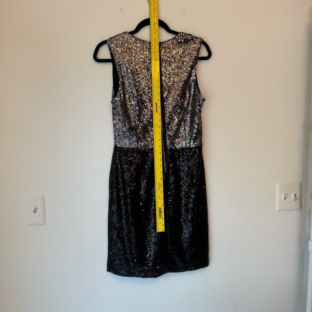 Nicole Miller Elegant Silver Black Sequin Dress Evening Occasion Date 0012 - Picture 15 of 15